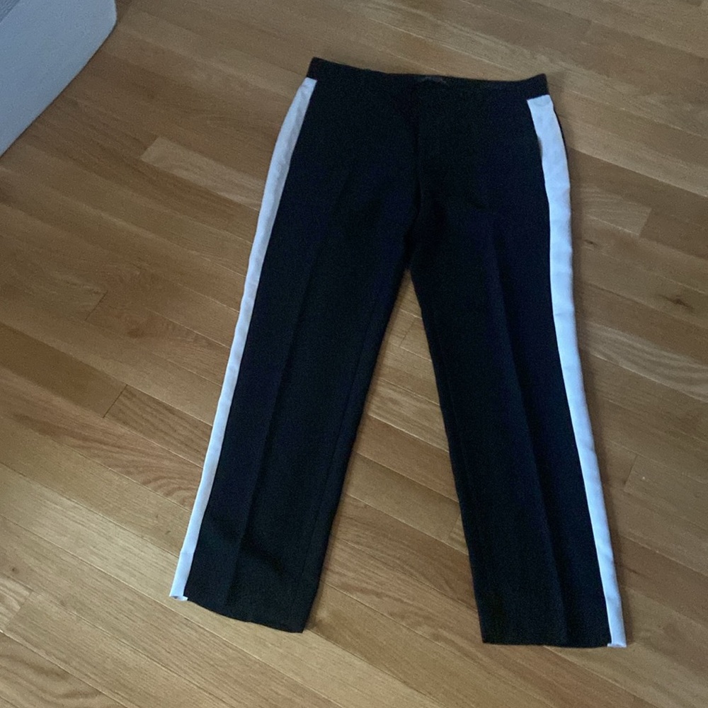 BANANA REPUBLIC BR Womens Pants Trousers Avery Pleated Black White 4 NEW NWOT